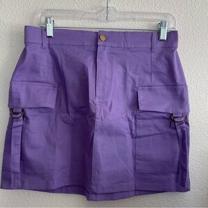 Purple cargo skirt